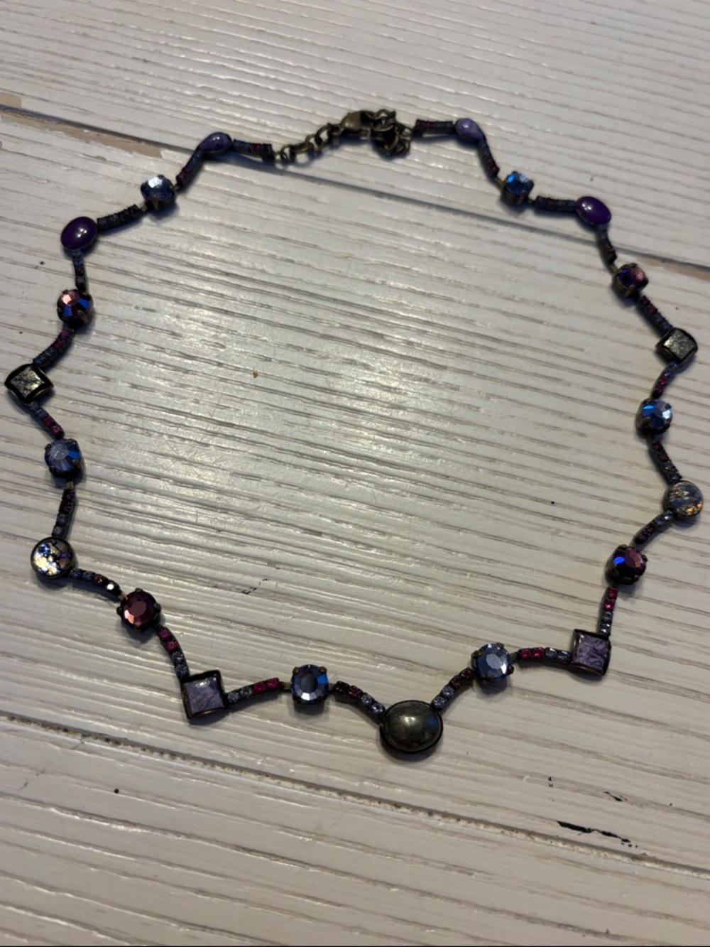 Sorrelli Purple Iridescent Crystal Choker Necklace